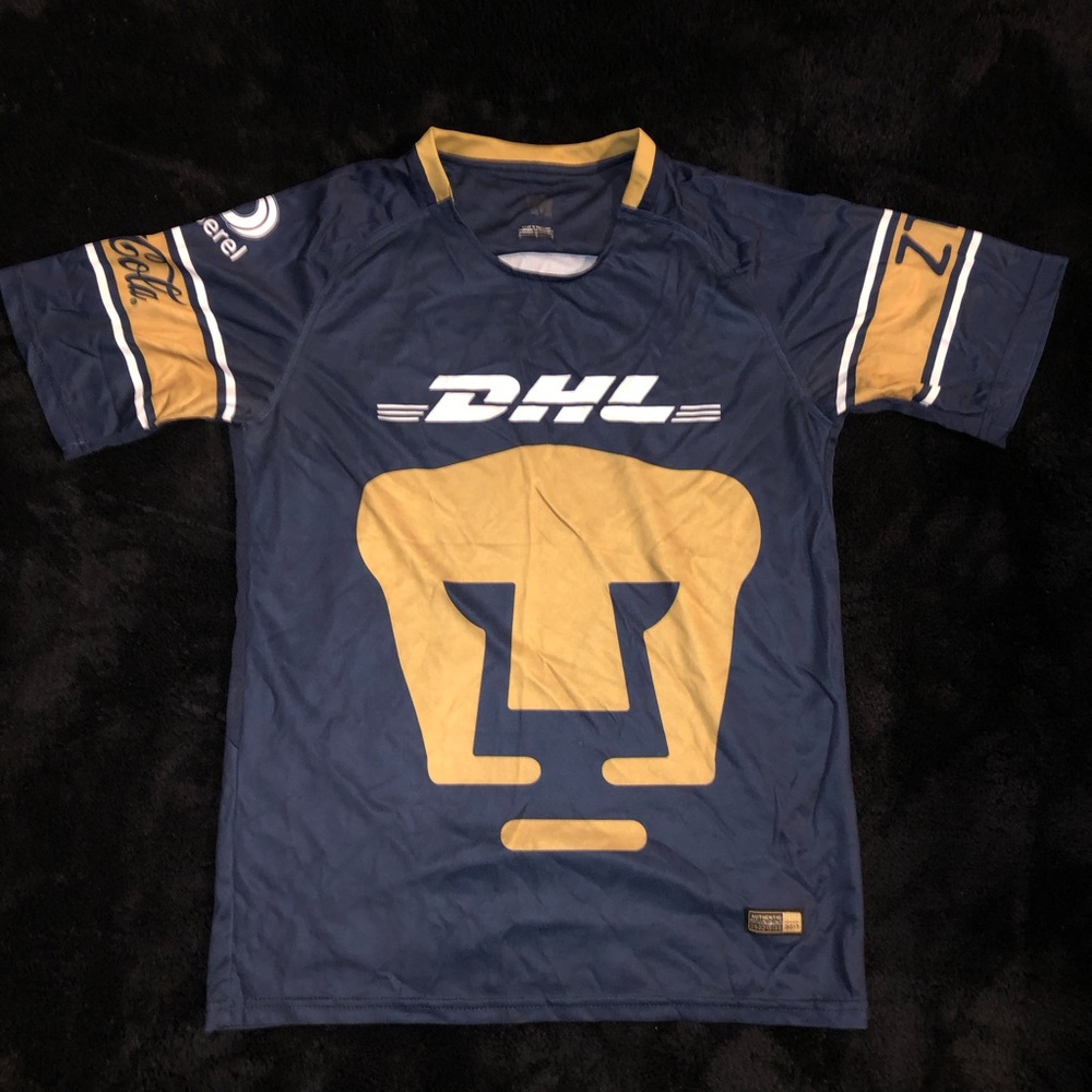 Pumas UNAM Mens Small Blue Gold Soccer Jersey Pumas UNAM Mexico